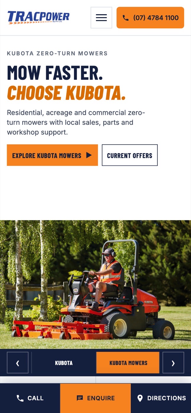 Tracpower NQ website on a phone